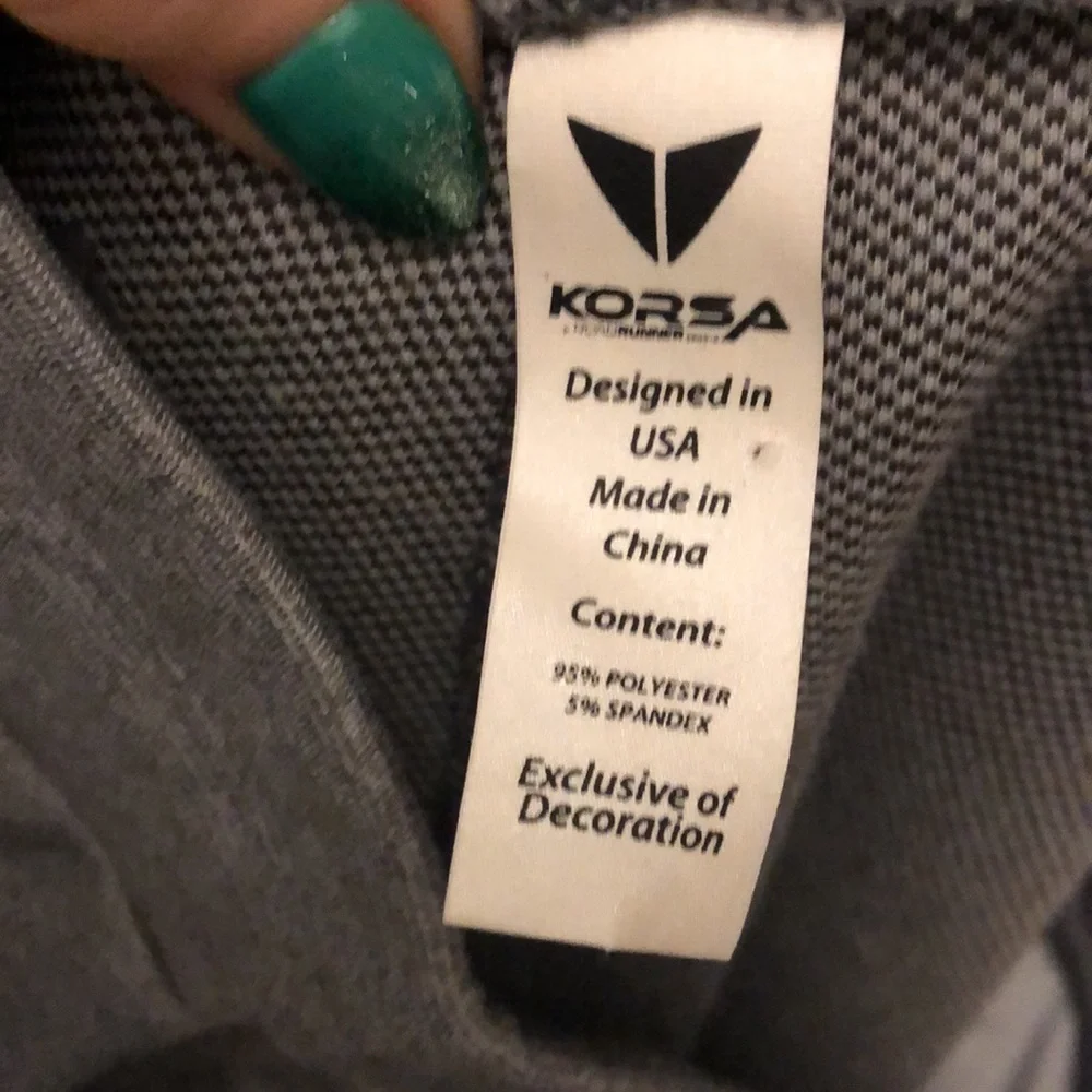 Korsa Road Runner Joggers Running Pants Gray Ankle Zipper Drawstring Size XS